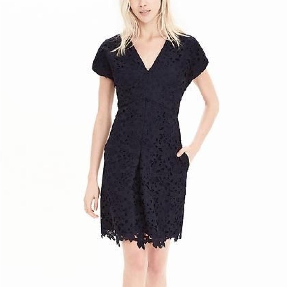banana republic navy lace dress
